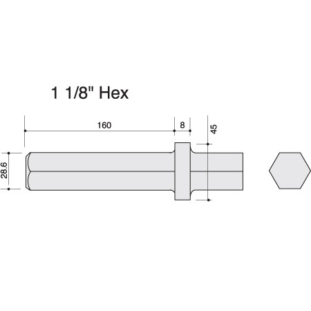 Hex Shank Point Chisel 1.1/8" 365mm ( Pack of 2 ) Toolpak 